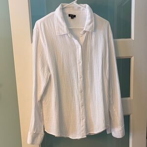 Splendid White Women’s 100% Cotton Waffle Blouse (L)